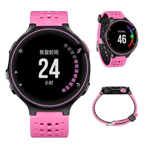 Garmin Forerunner 220/230/235/620/630 Bi-Farge Silikon Klokkereim - Rose / Svart