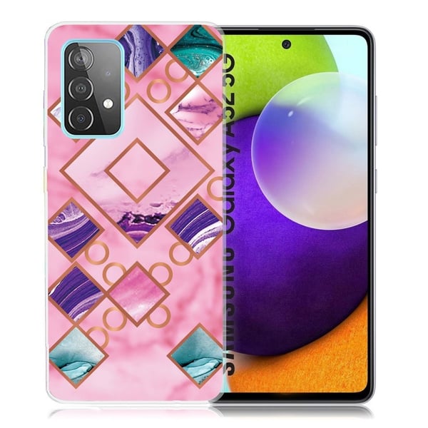 Marmormotiv Samsung Galaxy A52 5G skal - Ros I Diamantformade Former