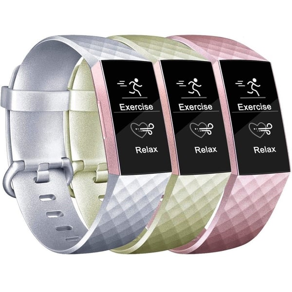Fitbit Charge 3 kiiltävä silikoninen kellonauha - Champagne Gold Koko: S