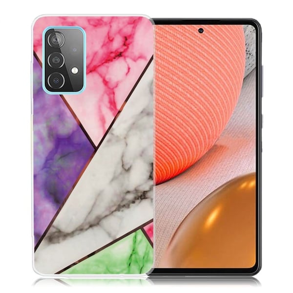 Marble Samsung Galaxy A72 5G Etui - Lilla / Rose / Hvit / Grønn