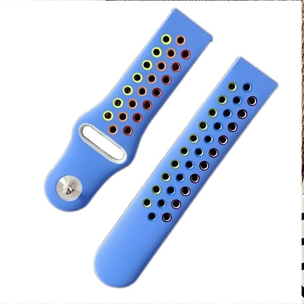 22 mm farget silikonklokkearmbånd for Samsung og Amazfit - Mørkeblå