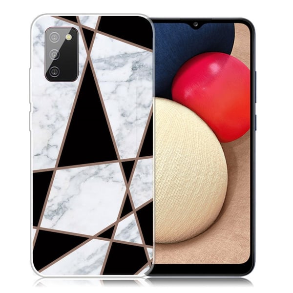 Marble Samsung Galaxy A02s Etui - Fragment Black og Hvit Klinkekule