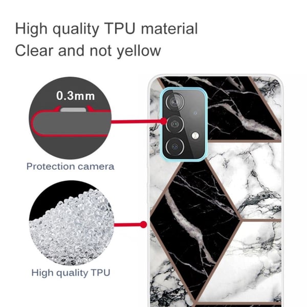 Marble Samsung Galaxy A52 5G Etui - Grå / Svart / Hvit