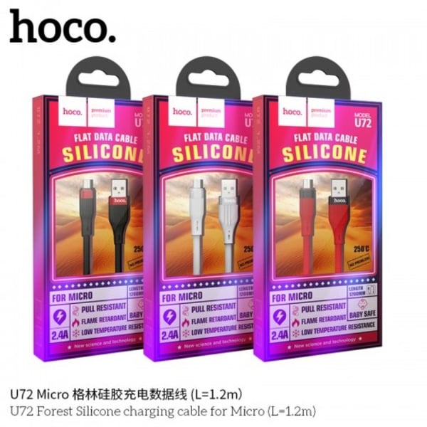 HOCO U72 Forest Silikoneopladerkabel til Micro - Hvid