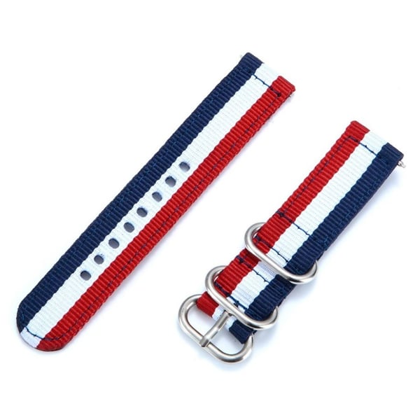 Armbånd med tre spenner til Garmin-klokke - Blå / Hvit / Rød
