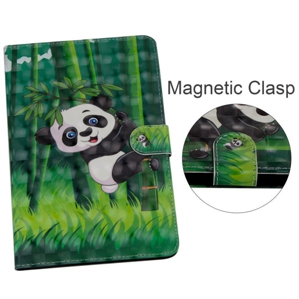 Samsung Galaxy Tab S5e valopilkku koriste nahkakotelo - Bambu Panda