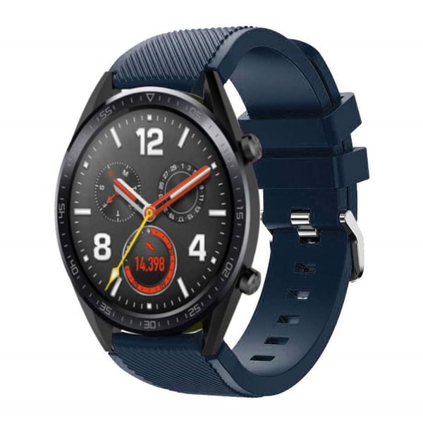 Huawei Watch Gt 22mm Twill Silikon Klokkereim - Mörkblå
