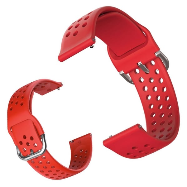 Silikonklokkearmbånd for Amazfit Youth og Huawei Watch GT 2 42mm - Rød