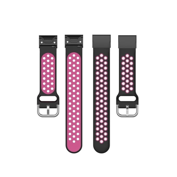 Bi-color Watch band for Garmin Fenix-klokke - Svart / Rose