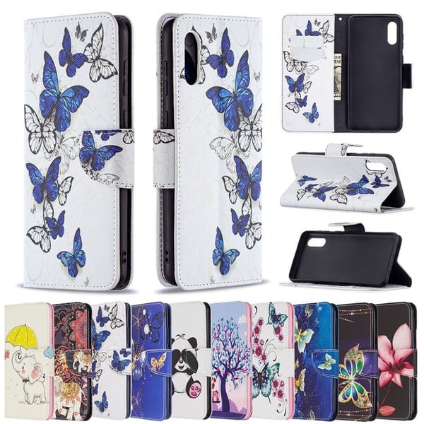 Wonderland Samsung Galaxy A02 flip-etui - Levende Sommerfugl