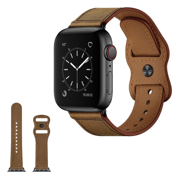 Apple Watch Series 6 / 5 40 mm unikt urarmbånd i ekte skinn - Mørkebrun