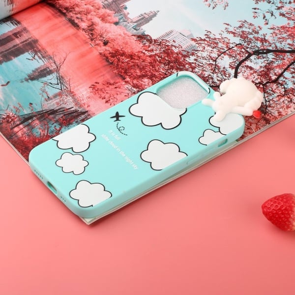 Cute 3d iPhone 12 Pro Max Etui - Sky