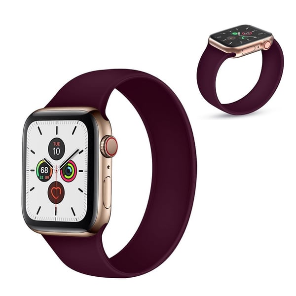 Elegant silikonklokkebånd for Apple Watch Series 5 / 4 44mm - Lilla Størrelse: M
