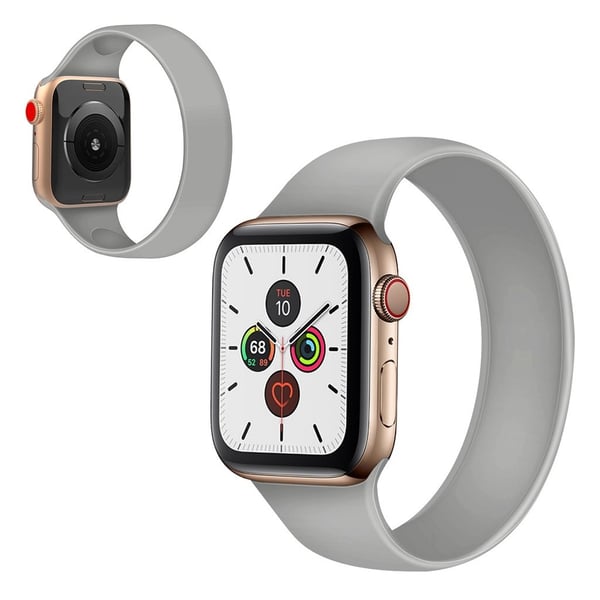 Apple Watch Series 5 / 4 44mm silikon flex klokkerem - Grå Størrelse: L