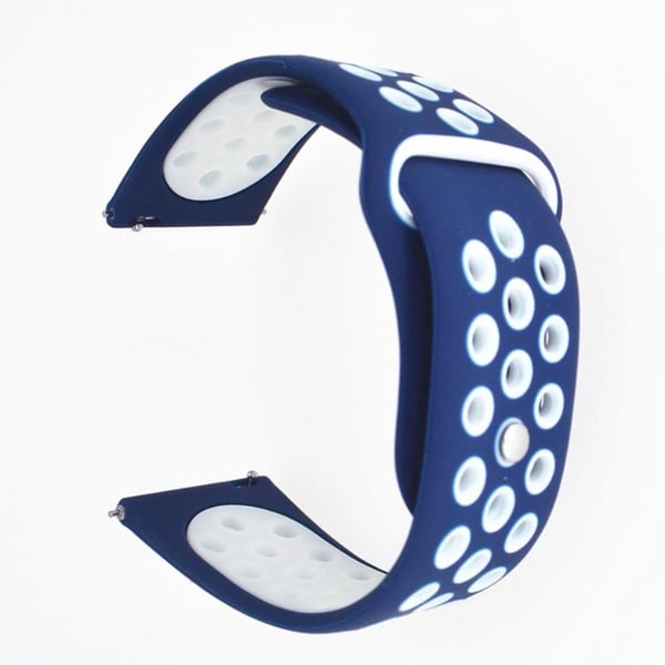 Garmin Forerunner 645 / Vivoactive 3 / Vivomove HR 20mm tofarvet urrem - blå / hvid Garmin Forerunner 645 / Vivoactive 3 / Vivomove HR 20mm tofarvet urrem - blå / hvid