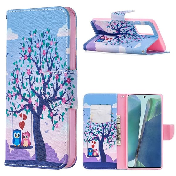 Wonderland Samsung Galaxy Note 20 Flippetui - Tre og Ugler