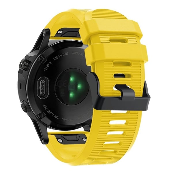 Garmin Fenix 5X Plus silikoneurrem - gul Garmin Fenix 5X Plus silikoneurrem - gul