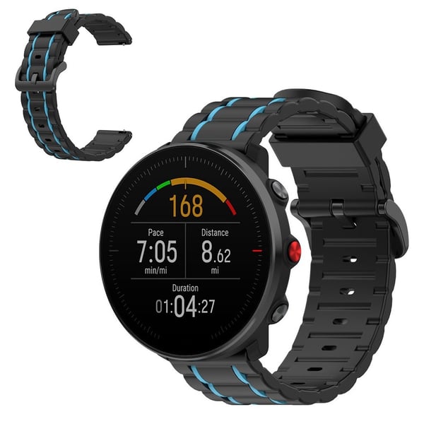 Wave silikonarmbånd for Polar-, Ticwatch- og Huawei-klokker - Himmelblå