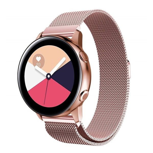 Garmin Vivoactive 3 Music / Vivomove HR-klokkearmbånd i rustfritt stål - Rosa