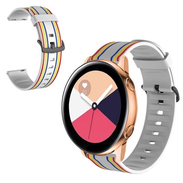 22 mm Twill tone-klokkebånd for Samsung, Amazfit og Huawei-klokker - Grå / Fargerik