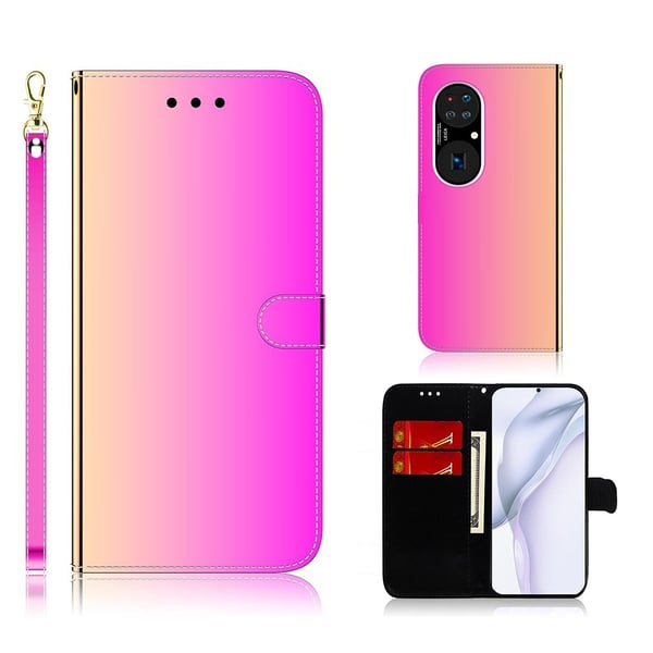 Mirror Huawei P50 Pro flip-etui - Rose