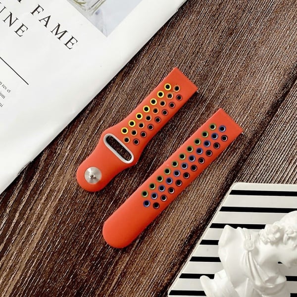 22 mm farget silikonklokkearmbånd for Samsung og Amazfit - Oransje