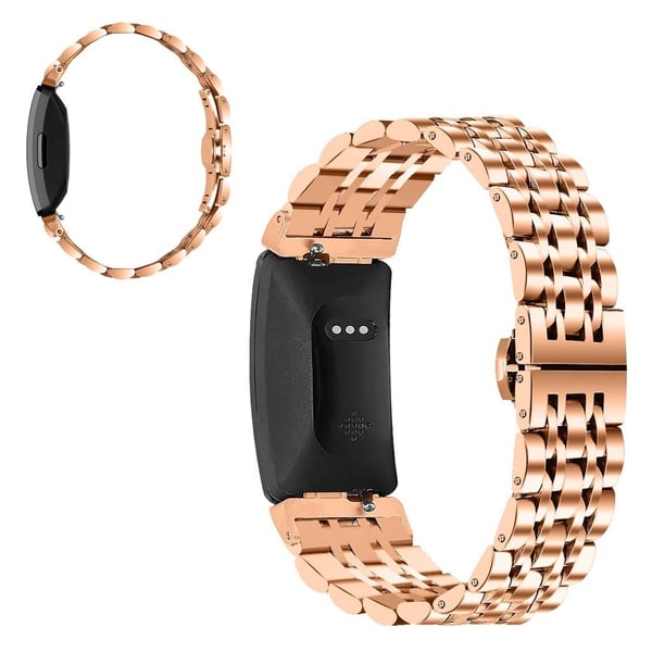 Fitbit Inspire / Inspire HR perlearmbånd i rustfritt stål - Rose Gull Fitbit Inspire / Inspire HR perlearmbånd i rustfritt stål - Rose Gull