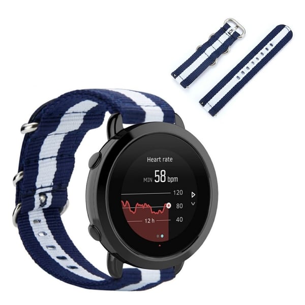 Suunto 3 nylonklokkebånd - Blå / Hvit / Blå