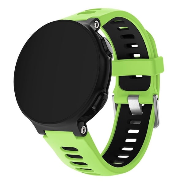 Garmin Forerunner 220 / 230 / 235 / 620 / 630 / F735 XT tofarvet silikoneurrem - grøn / sort Garmin Forerunner 220 / 230 / 235 / 620 / 630 / F735 XT tofarvet silikoneurrem - grøn / sort