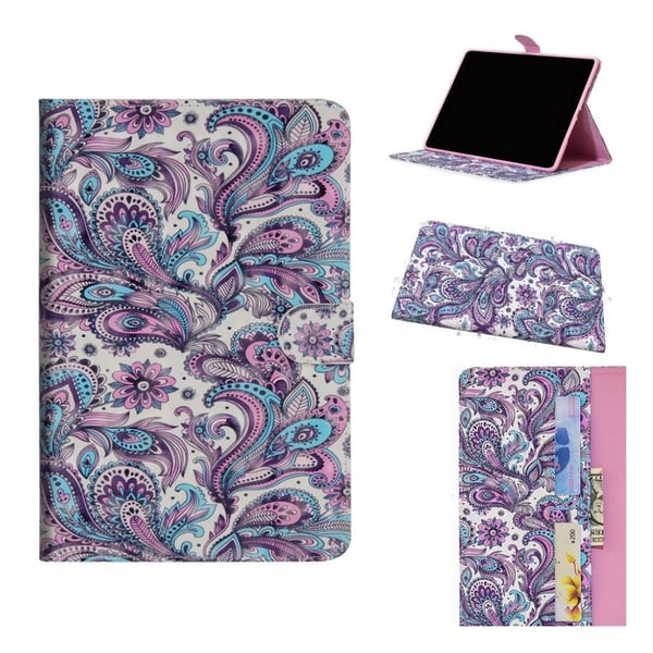 Samsung Galaxy Tab S5E lys flekk innredning læretui - Paisley Flower Samsung Galaxy Tab S5E lys flekk innredning læretui - Paisley Flower