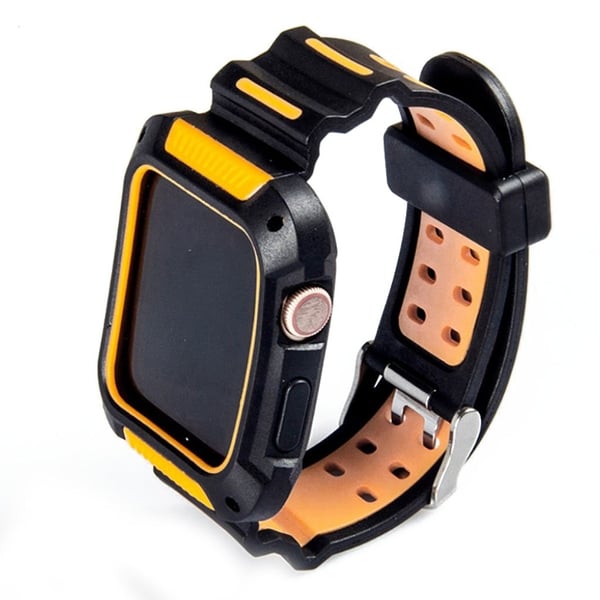 Apple Watch Series 4 44mm To-Farge Silikon Klokkereim - Svart / Oransje