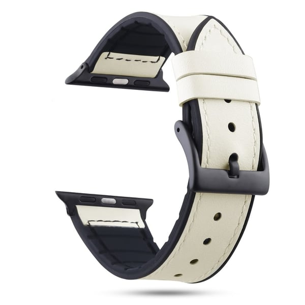 Apple Watch Series 4 40mm ægte læder Urrem - Hvid Apple Watch Series 4 40mm ægte læder Urrem - Hvid