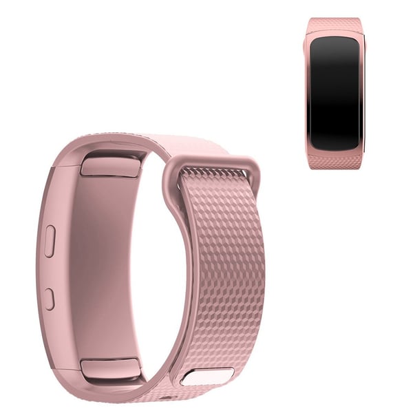 Samsung Gear Fit2 enkelt silikonarmbånd - Rosa Størrelse: S