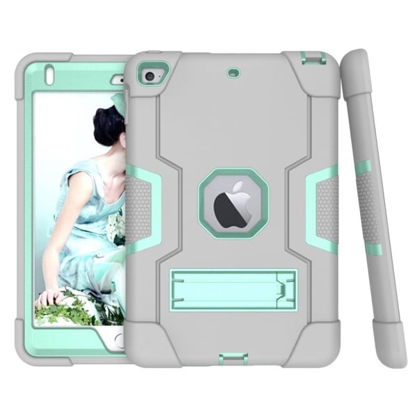 Stötsäkert hybridfodral till iPad Mini (2019) - Grå / Cyan