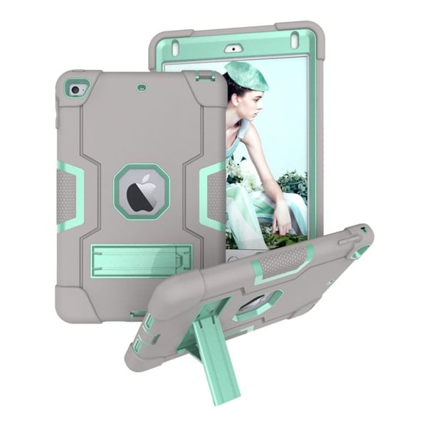 iPad Mini (2019) stødsikkert hybridcover - grå / cyanblå iPad Mini (2019) stødsikkert hybridcover - grå / cyanblå