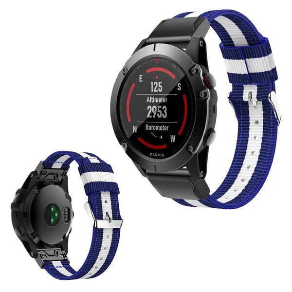 Garmin Venu nylonarmbånd - Blå / Hvit / Blå