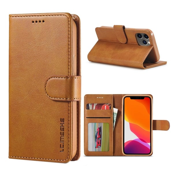 LC.IMEEKE iPhone 12 Pro / iPhone 12 flip case - Ruskea