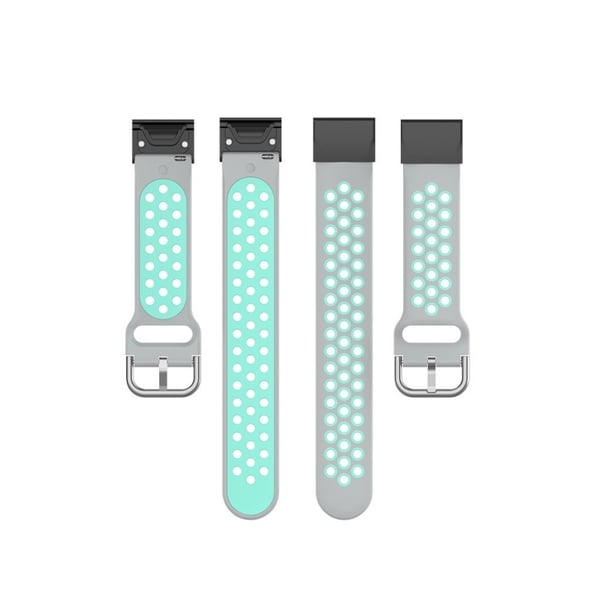 Urarmbånd for Garmin-klokke med to farger - Grå / Cyan