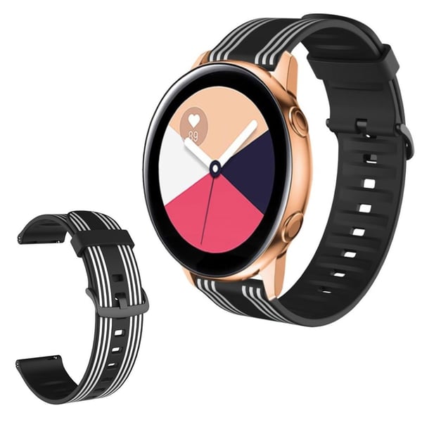 20 mm Twill-farget klokkebånd for Amazfit- og Huawei-klokke - Svart / Hvit