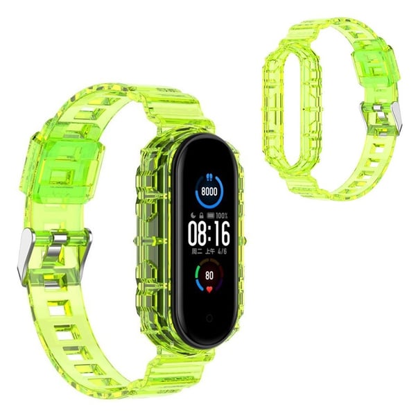 Xiaomi Mi Band 6 / 5 klokkebånd i klar stil - Flourescerende Grønn