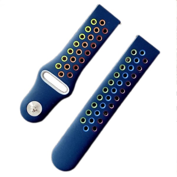 22 mm farget silikonklokkearmbånd for Samsung og Amazfit - Marineblå