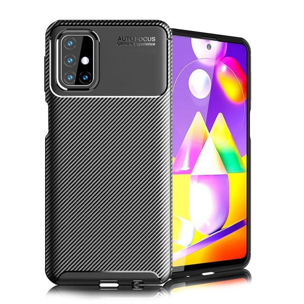 Carbon Shield Samsung Galaxy M31s Etui - Svart