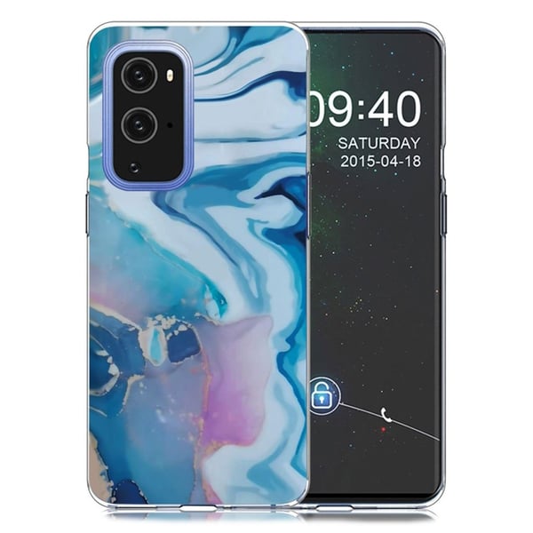 Marble OnePlus 9 Pro Etui - Blå Splash