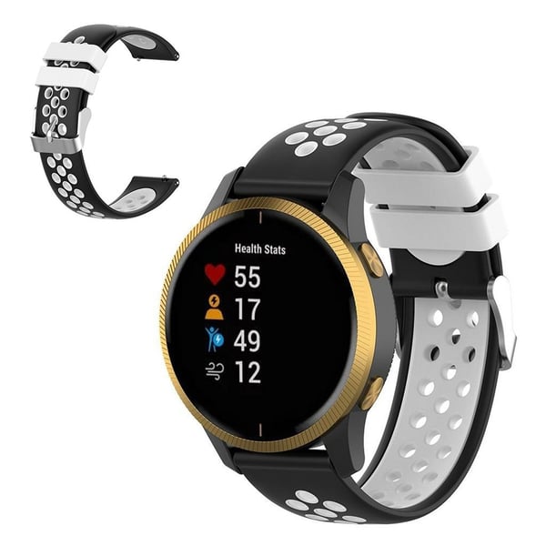 Bi-farget silikonarmbånd for Samsung-klokke - Svart / Hvit
