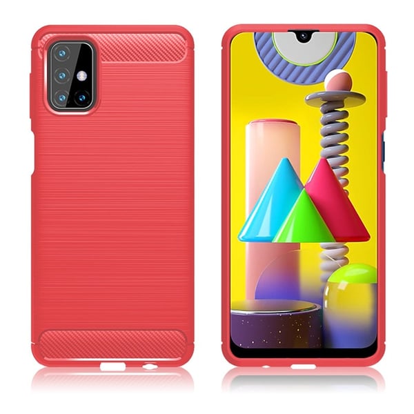 Carbon Flex Etui Samsung Galaxy M31s - Rød