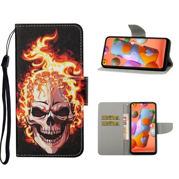 Wonderland Samsung Galaxy A21s flip kuoret - Kallo Liekeissä Wonderland Samsung Galaxy A21s flip kuoret - Kallo Liekeissä