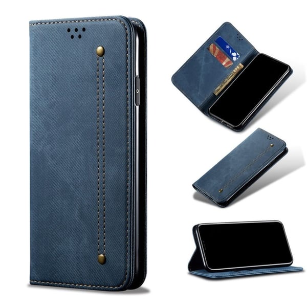 Jeans Samsung Galaxy S21 FE Flip Etui - Blå