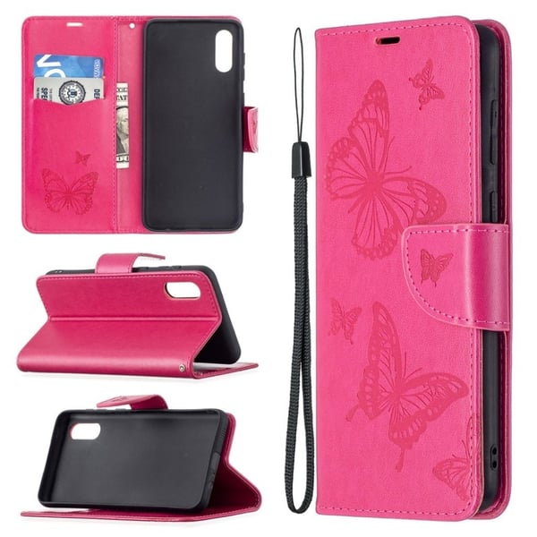 Butterfly Samsung Galaxy M02 / A02 Flippetui - Rose