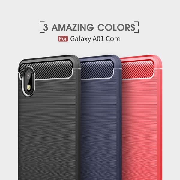 Carbon Flex Etui Samsung Galaxy A01 Core - Rød