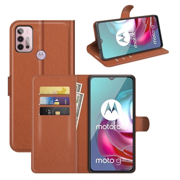 Classic Motorola Moto G30 / G10 Flippetui - Brun